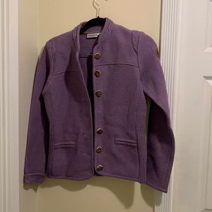 Lavender Maloja boiled wool sweater jacket with